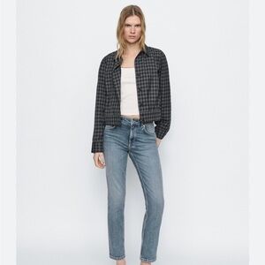 Massimo Dutti Slim Fit Mid-rise Cropped Jeans